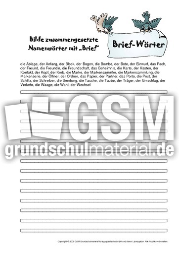 Briefe Schreiben 3 Klasse übungen : Zus ges nomen brief wörter mit ie rechtschreibfälle Briefe Schreiben 3 Klasse übungen : Zus ges nomen brief wörter mit ie rechtschreibfälle